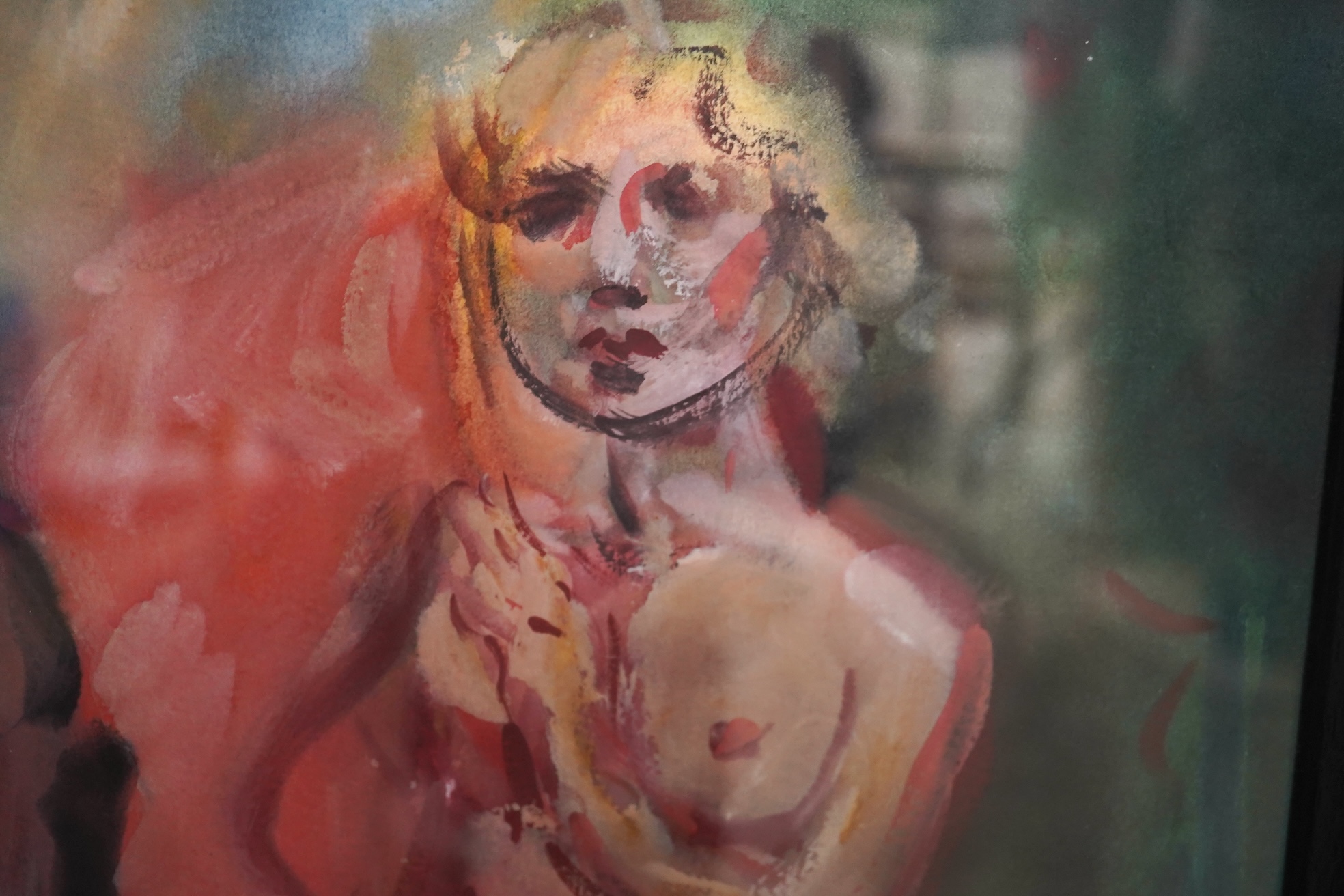 Maurice Cockrill (1936-2013), mixed media and gouache, Study of a nude man and woman, signed, 60 x 49cm. Condition - good